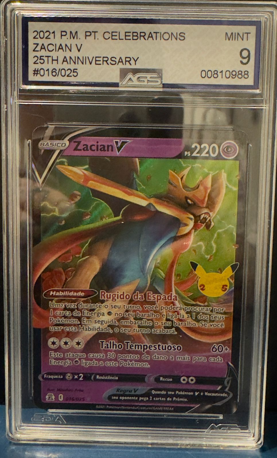 Zacian V 25th Celebrations AGS 9
