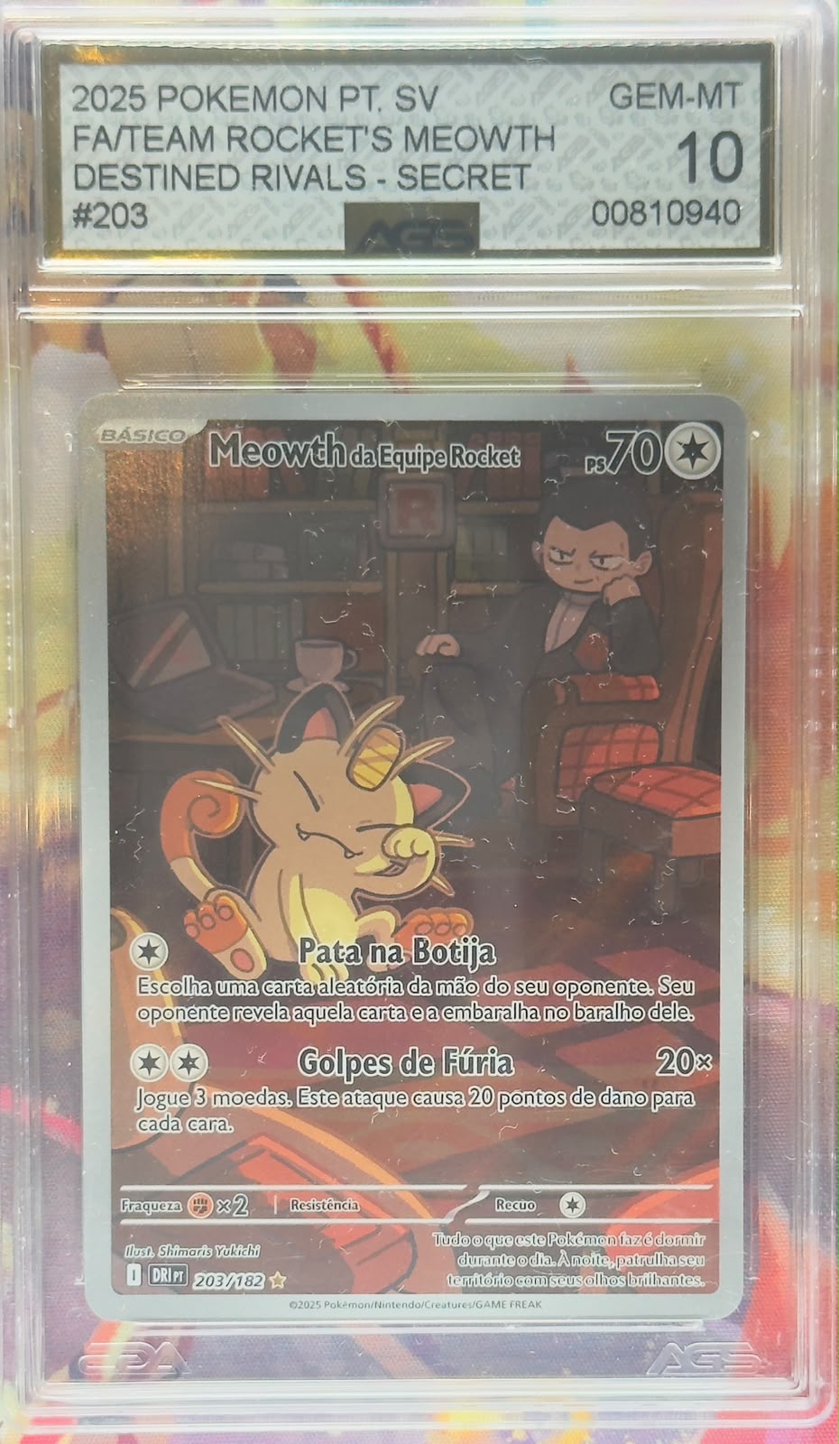 Team Rocket's Meowth #203 AGS 10 PT-BR