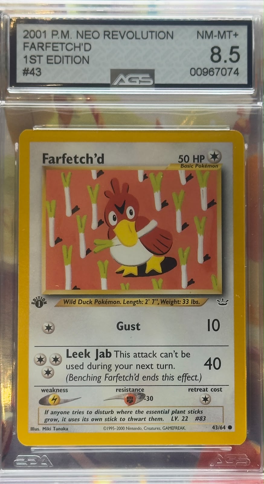 Farfetch'd [1st Edition] #43 AGS 8,5 ENG