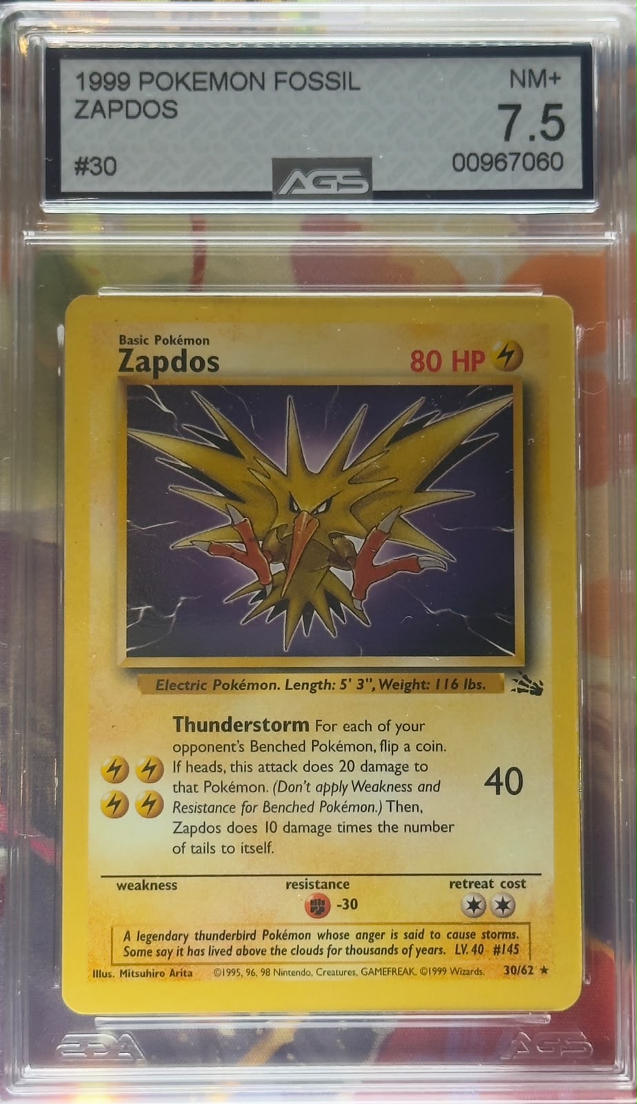 Zapdos #30 AGS 7,5 ENG