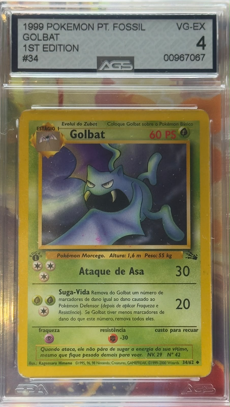 Golbat [1st Edition] #34 AGS 4 PT-BR
