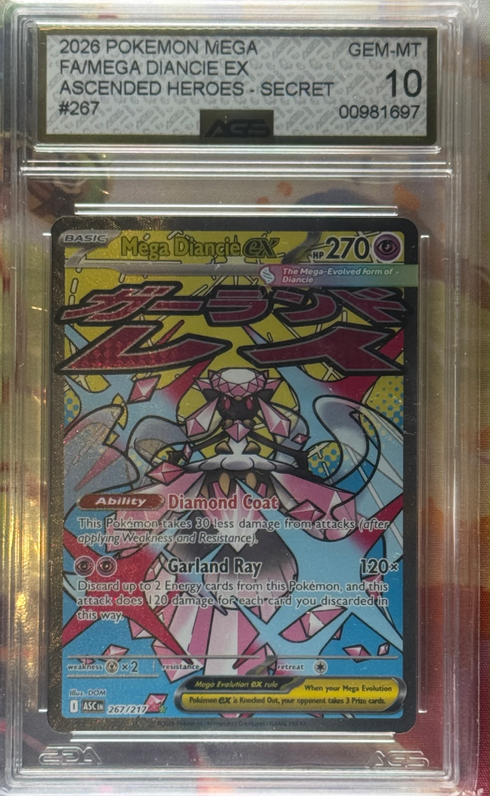 Mega Diancie ex #267 AGS 10 ENG