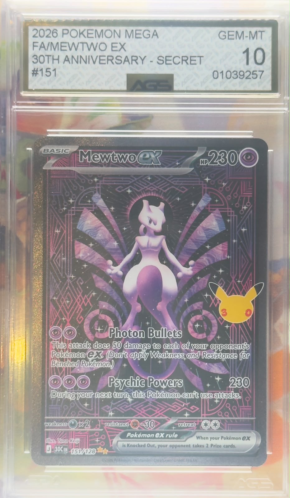 Mewtwo Ex #151 AGS 10 ENG