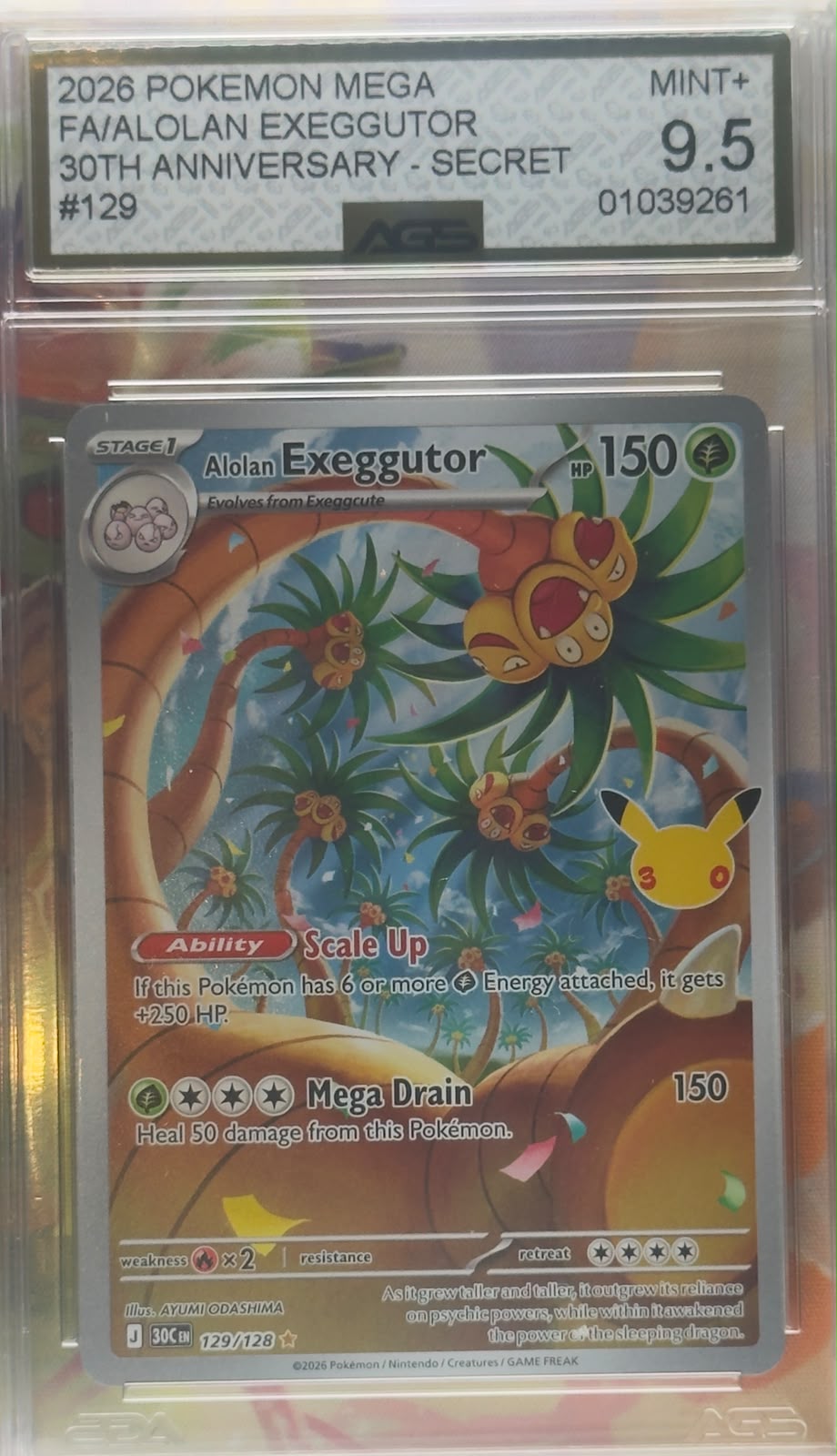 Alolan Exeggutor #129 AGS 9.5