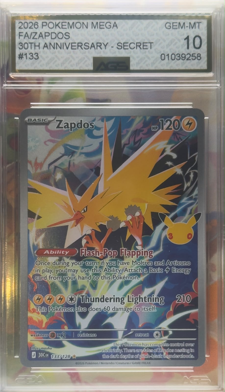 Zapdos #133 AGS 10 ENG