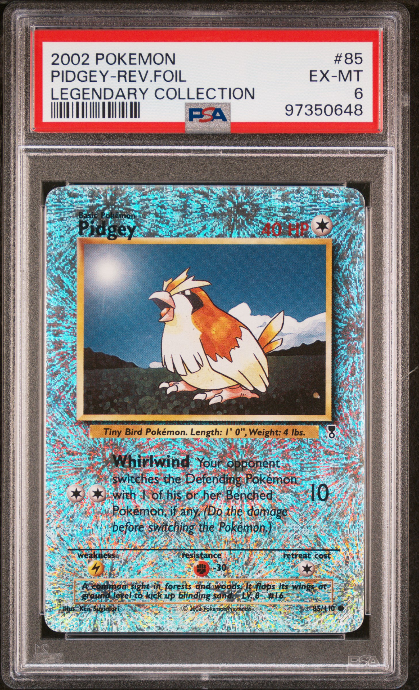 PIDGEY-REV.FOIL LEGENDARY COLLECTION PSA 6
