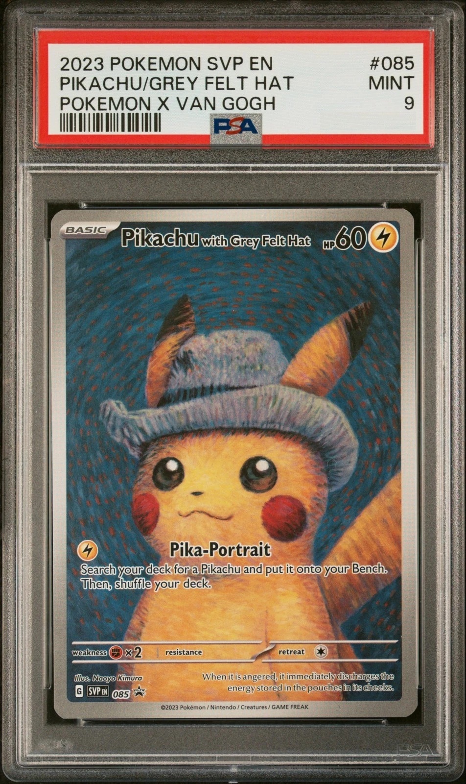 Pikachu with Grey Felt Hat #85 PSA 9